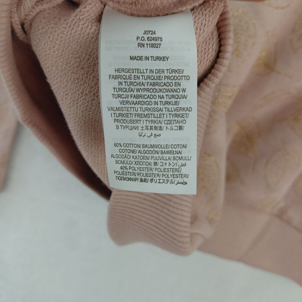 Boden Sweatshirt Womens 6 Pink Gold Metalic Leaf Floral Print Puff Sleeve NEW - Picture 13 of 13